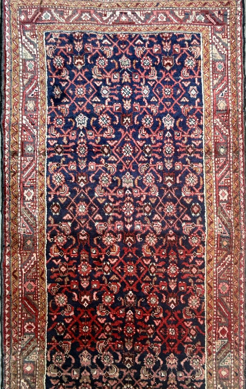 3.10x11 ft Anatolian Vintagev1930s Geometric Runner: Hand Knotted Wool Oriental Village Rug