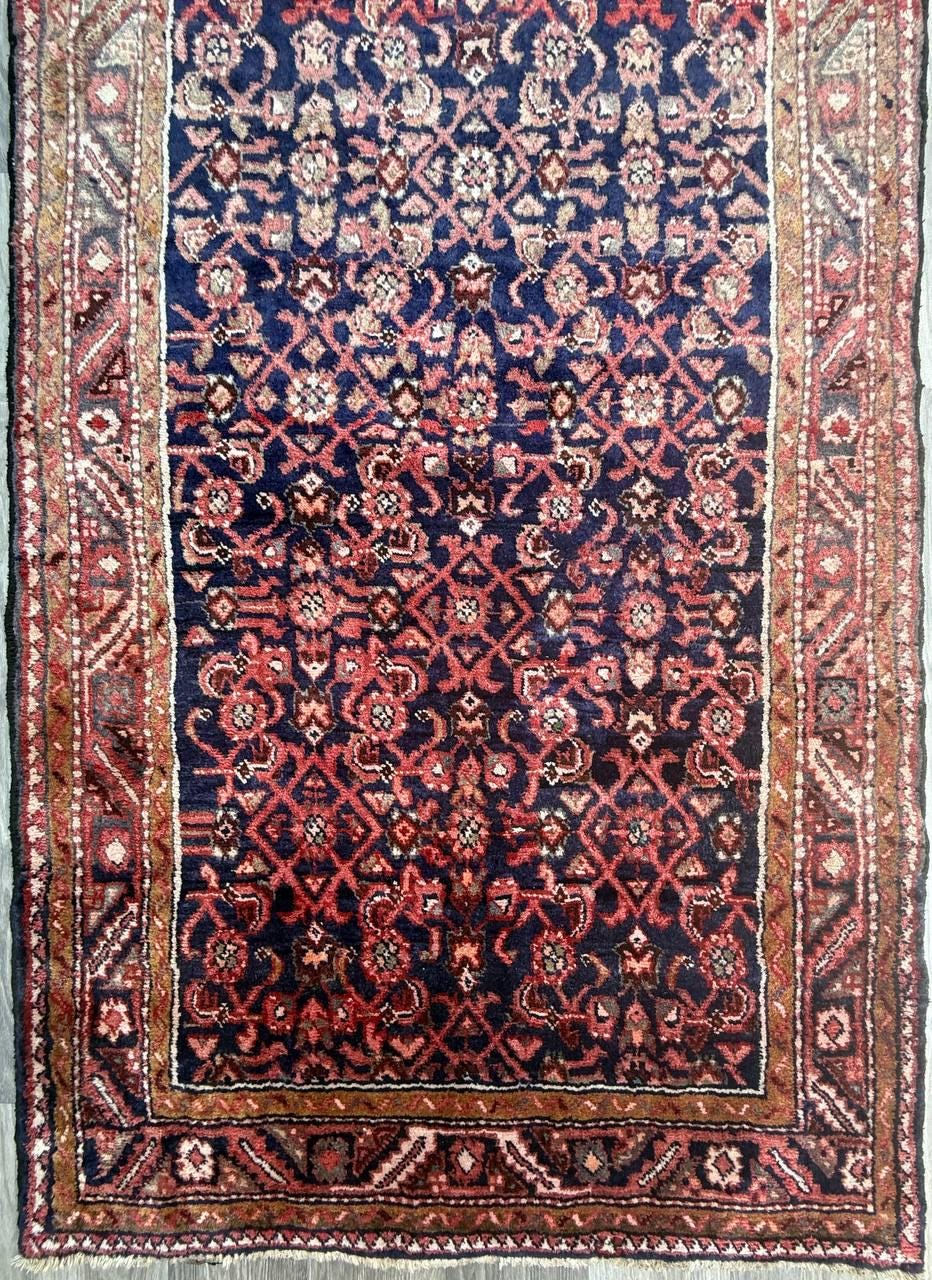 3.10x11 ft Anatolian Vintagev1930s Geometric Runner: Hand Knotted Wool Oriental Village Rug