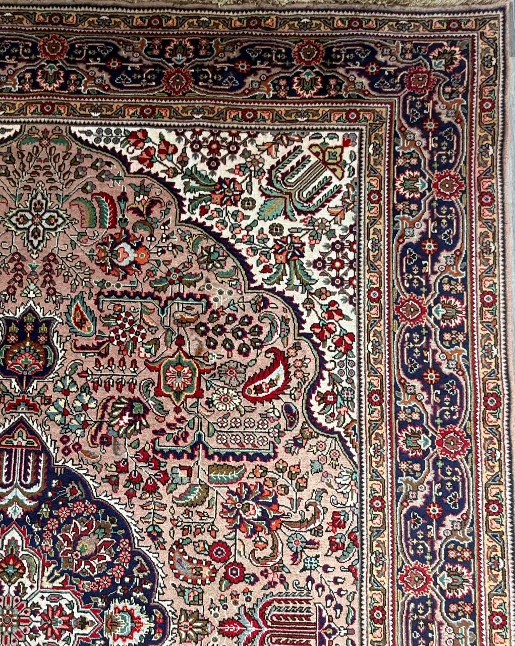 8.4x11.5 ft. Vintage 1940s Kashan Royal Design Rug: Hand Knotted Wool Oriental Bohemian Large Carpet