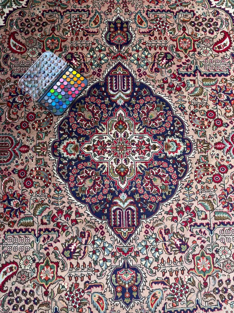 8.4x11.5 ft. Vintage 1940s Kashan Royal Design Rug: Hand Knotted Wool Oriental Bohemian Large Carpet