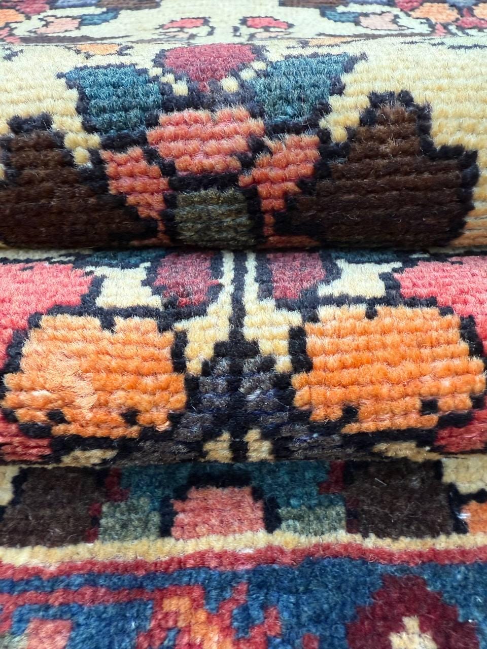 2.1x3.7 ft Vintage 1930s Adana Tribal Rug, Geometric Wool Carpet, Hand Knotted Oriental Village Accent