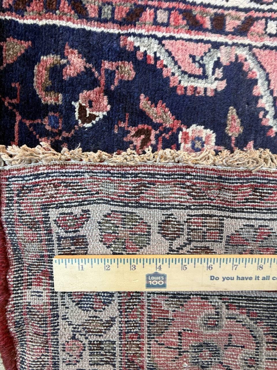 3.8x14 ft Vintage 1940s Anatolian Geometric Runner: Hand Knotted Village Wool Oriental Carpet