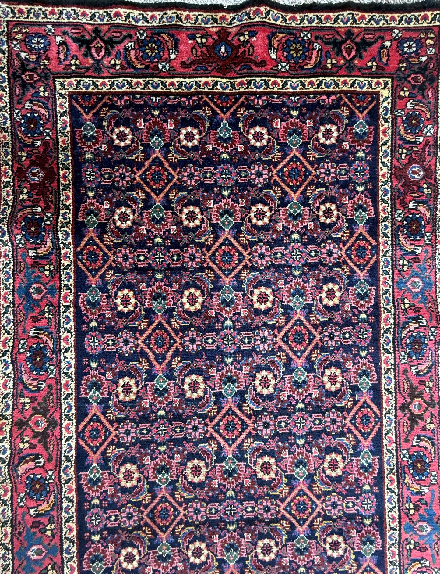 12x3 ft Antique 1950s Malayaar Runner Rug: Hand Knotted Wool Tribal Hallway Carpet, Vintage Nomadic Design
