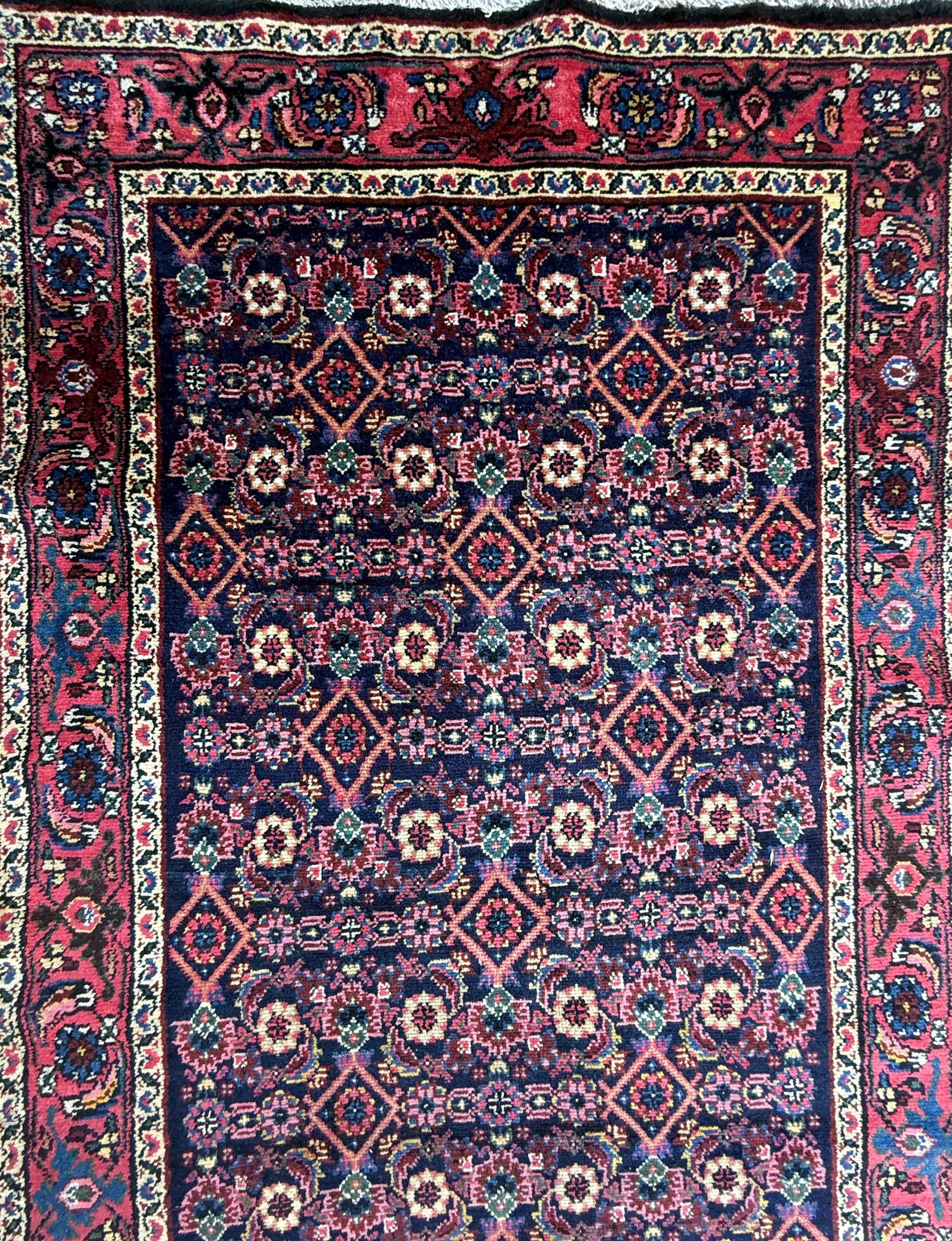 12x3 ft Antique 1950s Malayaar Runner Rug: Hand Knotted Wool Tribal Hallway Carpet, Vintage Nomadic Design