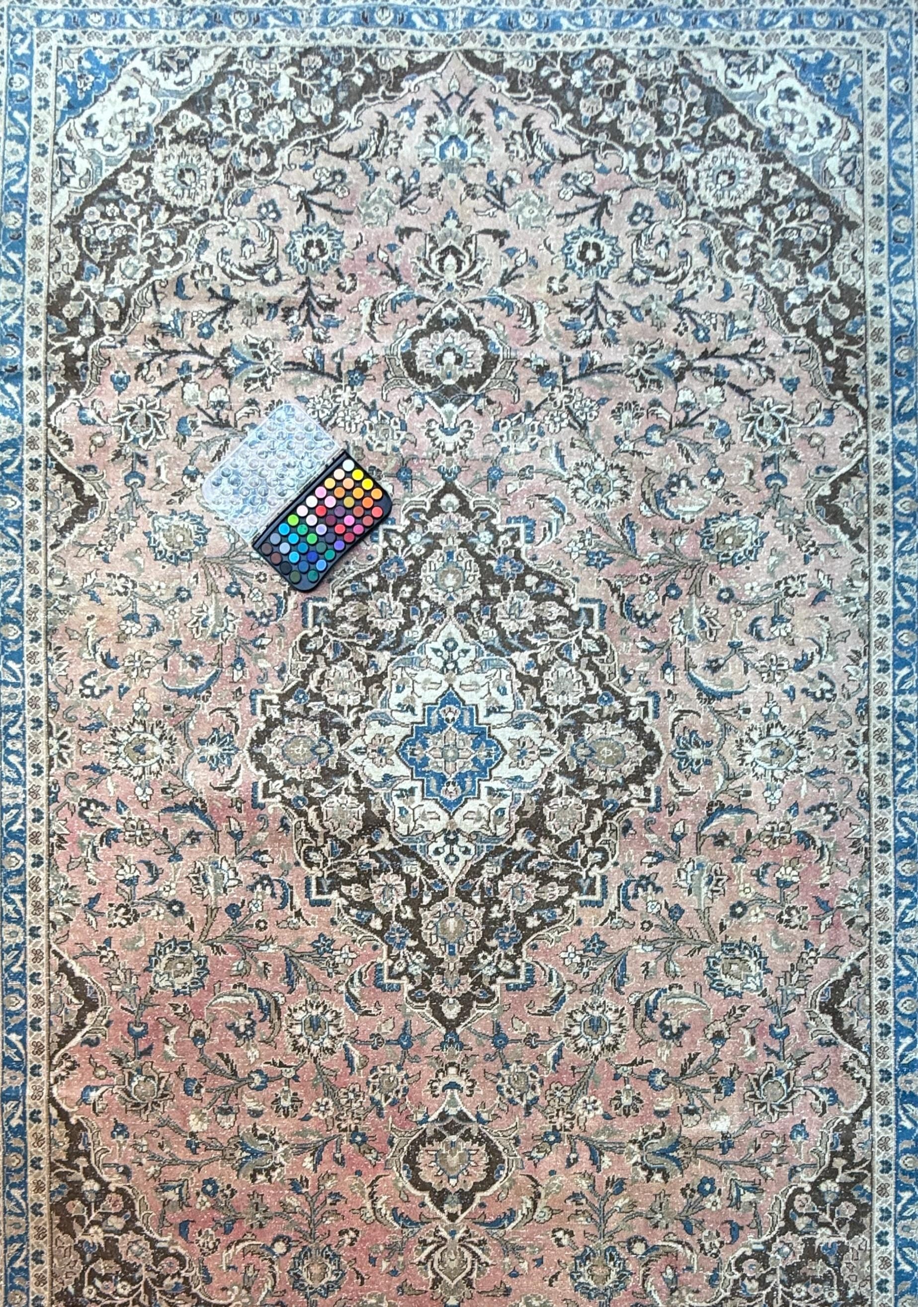 9x13 ft Vintage 1940s Tabriz Wool Rug: Hand Knotted Medallion Design