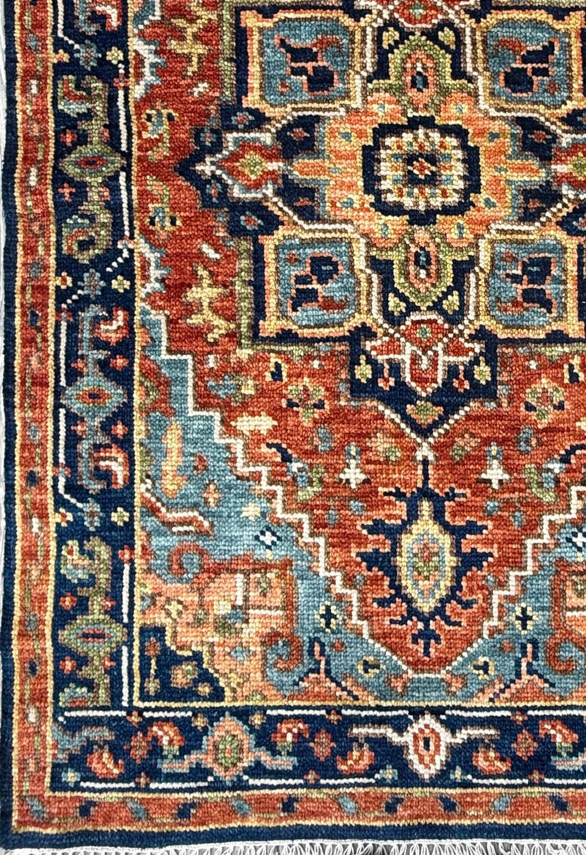 4x6.3 ft Modern Oushak Rug: Multicolored Hand Knotted Wool Bohemian Area Rug