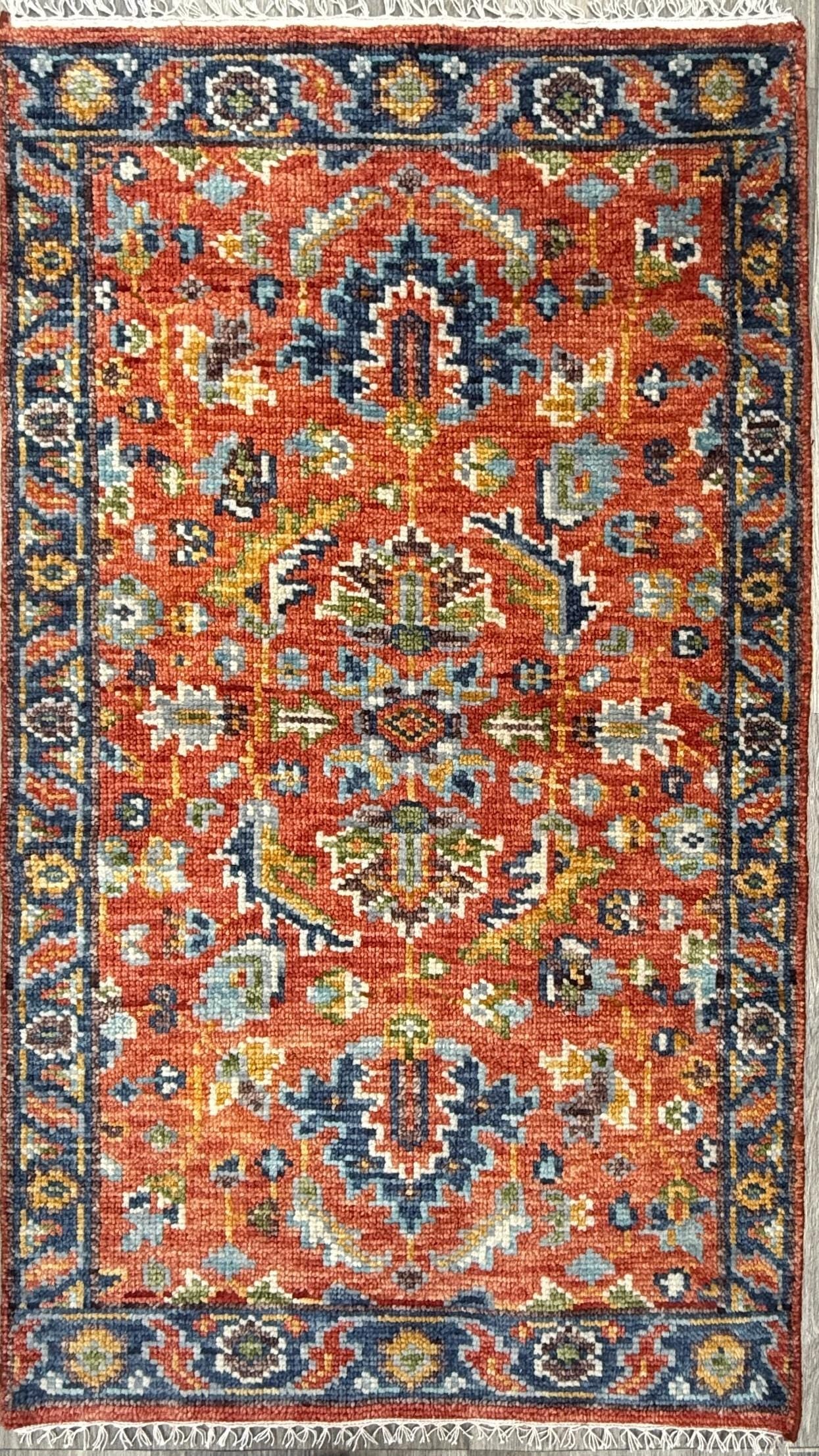 3x5 ft. Bohemian Turkish Oushak Rug, Hand Knotted Contemporary Carpet