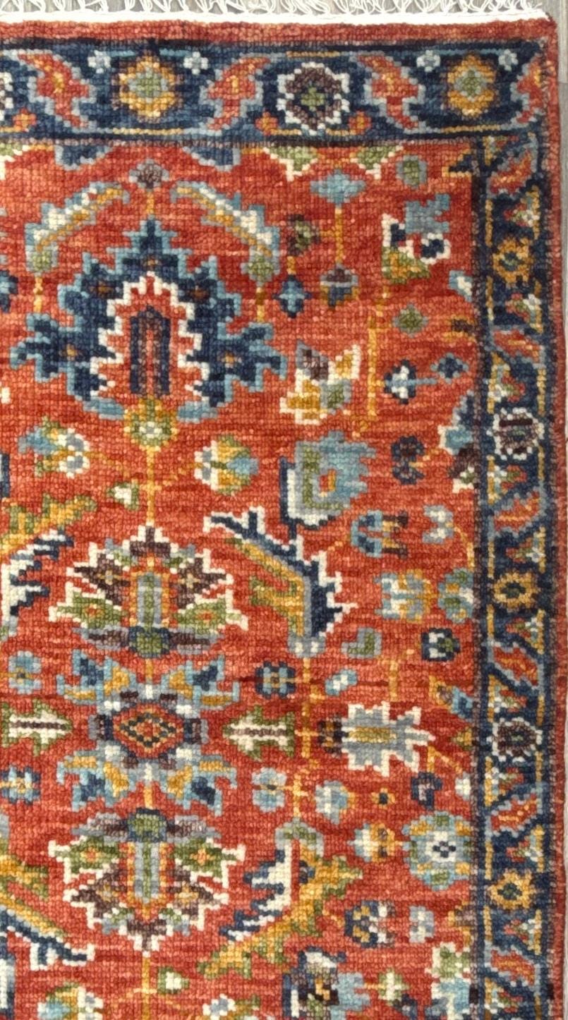 3x5 ft. Bohemian Turkish Oushak Rug, Hand Knotted Contemporary Carpet