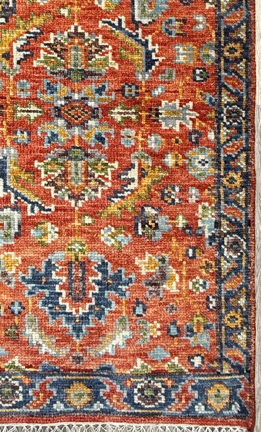 3x5 ft. Bohemian Turkish Oushak Rug, Hand Knotted Contemporary Carpet