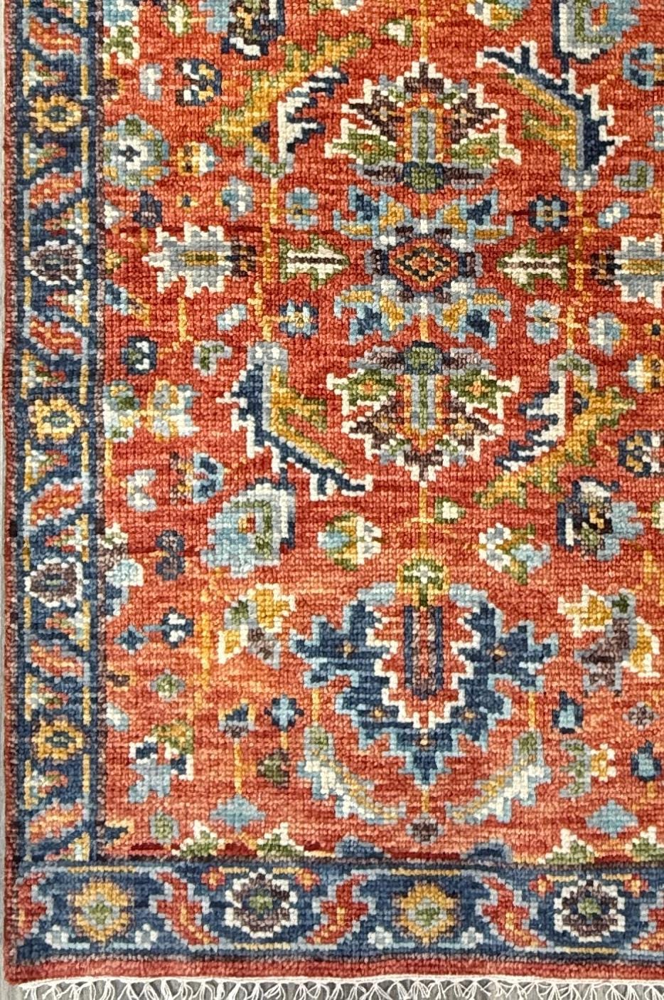 3x5 ft. Bohemian Turkish Oushak Rug, Hand Knotted Contemporary Carpet