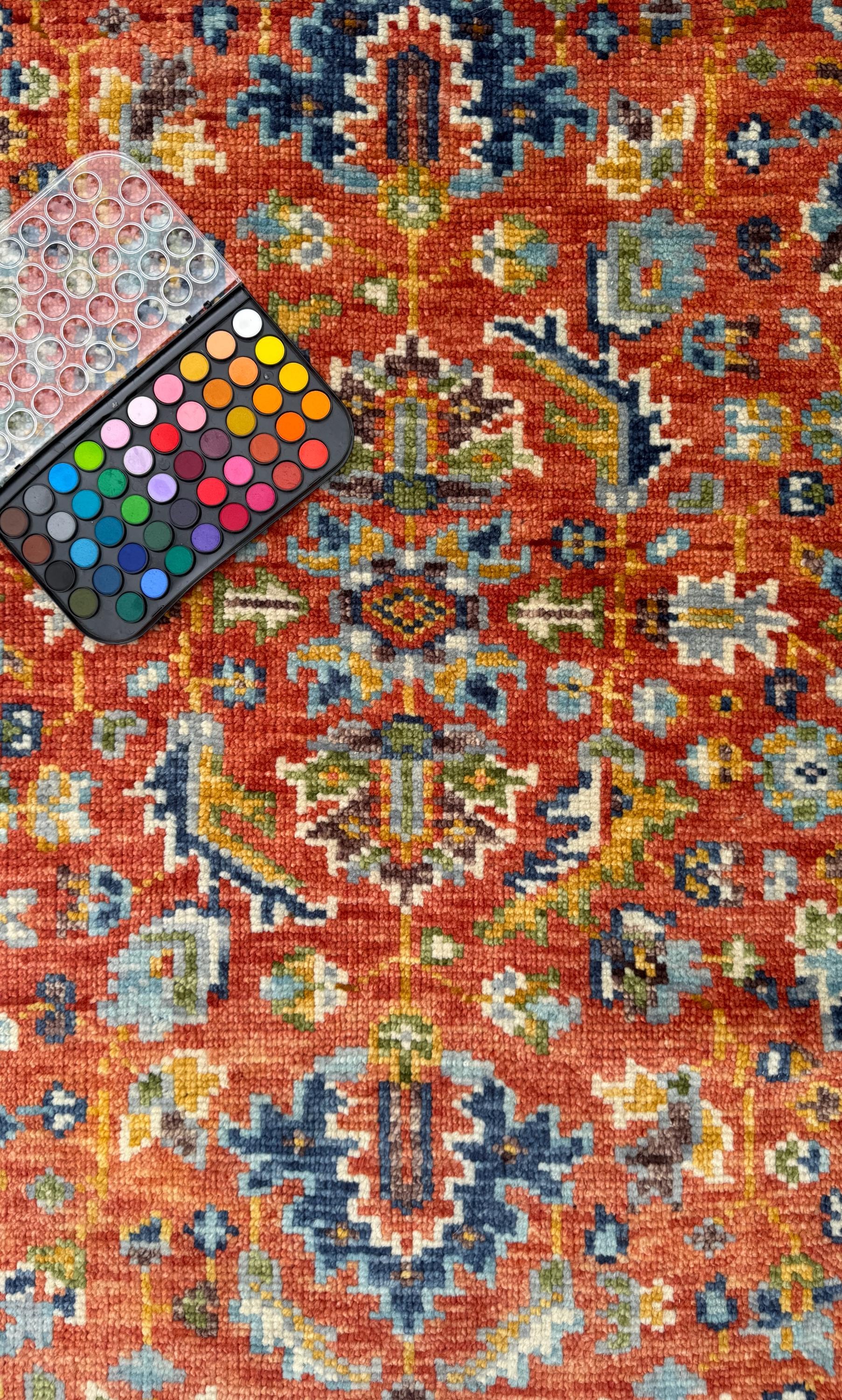 3x5 ft. Bohemian Turkish Oushak Rug, Hand Knotted Contemporary Carpet