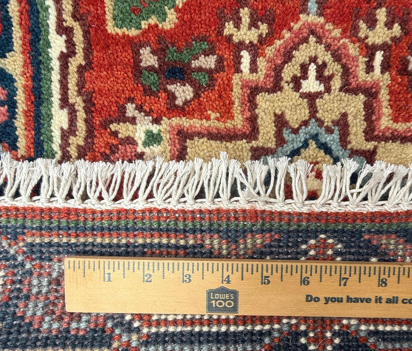 2x4 ft. Hand Knotted Heriz Wool Rug: Geometric Kilim