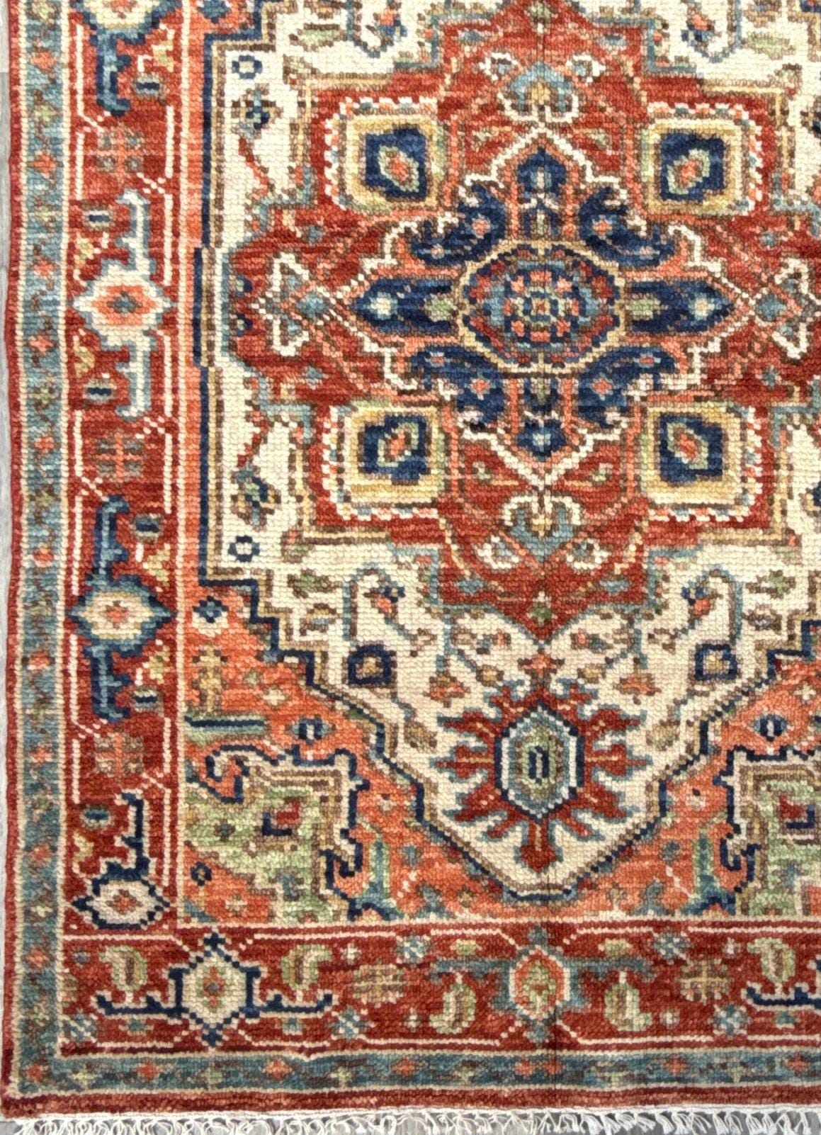 4x6 ft Oushak Bohemian Turkish Rug: Hand Knotted Contemporary Wool Area Rug