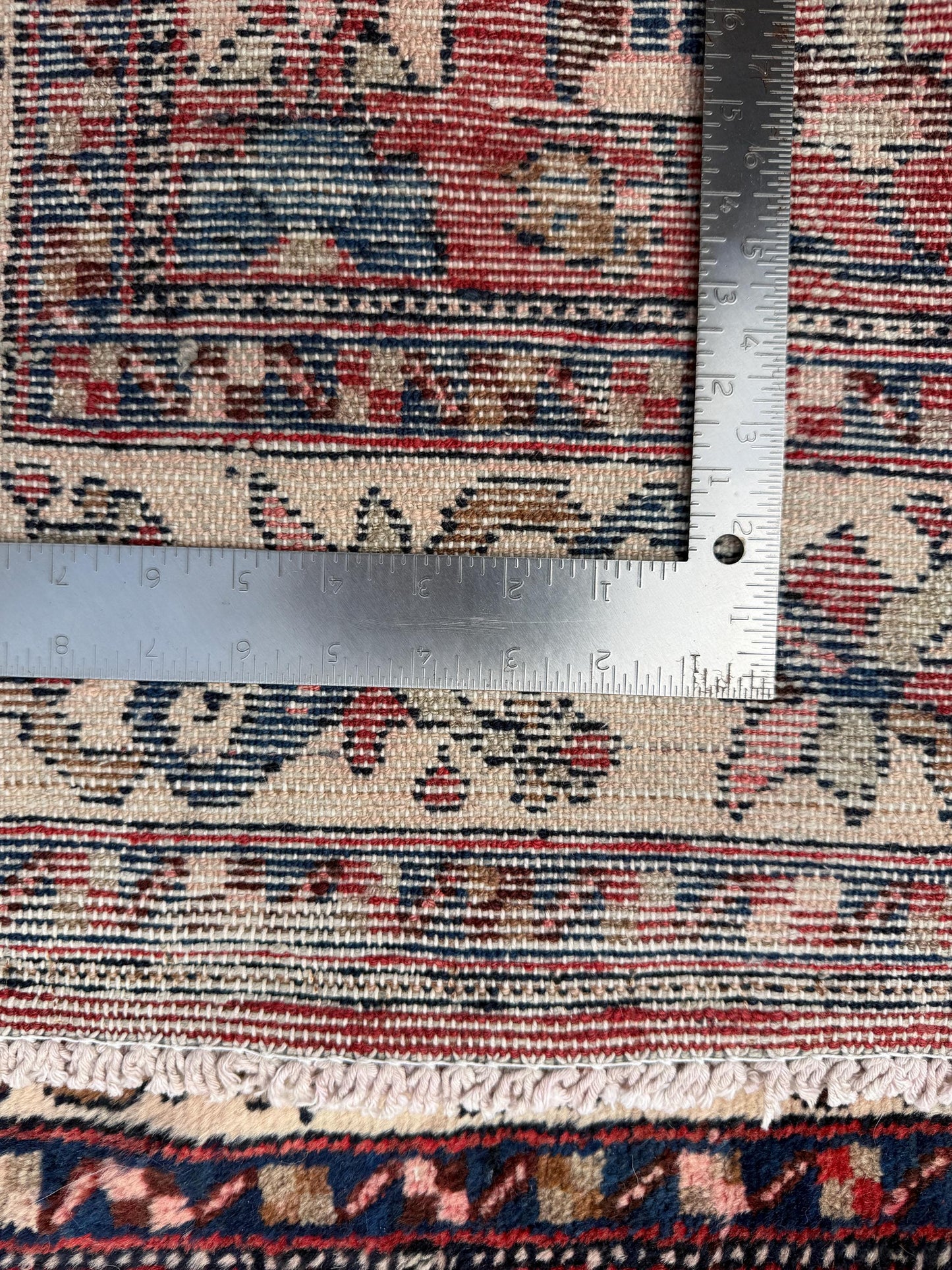 3.5x6 Vintage Anatolian Rug, Hand Knotted Turkish Geometric Wool Rug