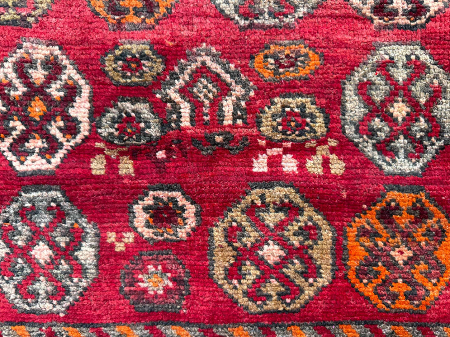 5x9 Vintage Afghan Wool Rug, Hand Knotted Turkmen Style