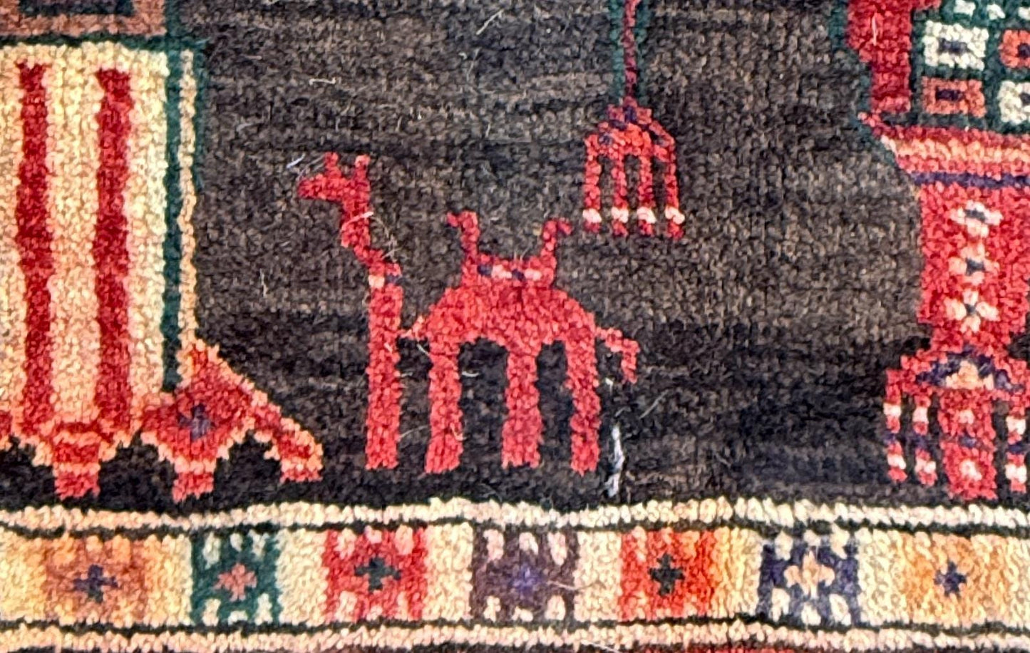 Vintage Turkish Tribal Rug 4x7 ft Hand Knotted Wool Anatolian Geometric Area Rug 1980s
