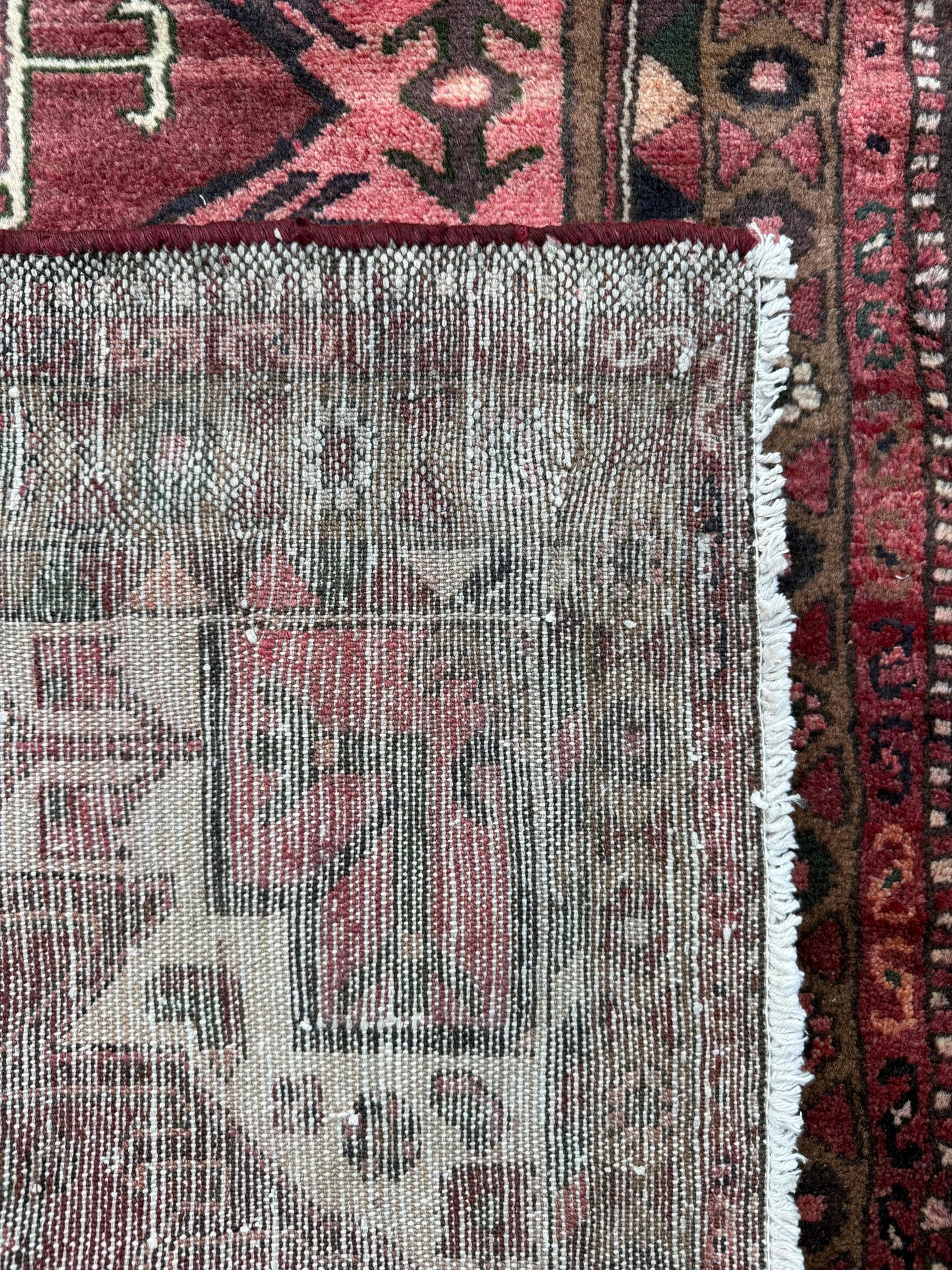 Vintage Turkish Rug 3.3x6.7 ft Hand Knotted Anatolian Tribal Geometric Rug 1960s