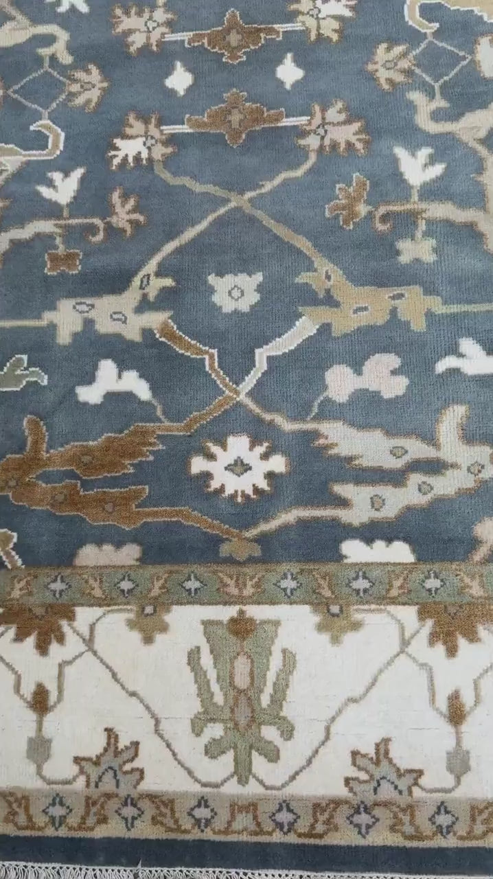 8x10 ft. Turkish Oushak Rug: Hand Knotted Wool Bohemian Area Carpet