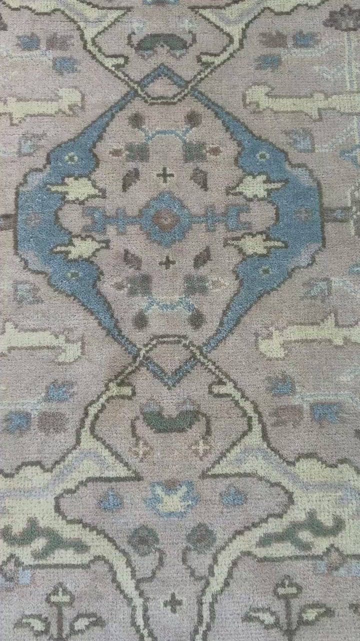 4x6 ft Anatolian Hand-Knotted Oushak Rug: Bohemian Wool Carpet