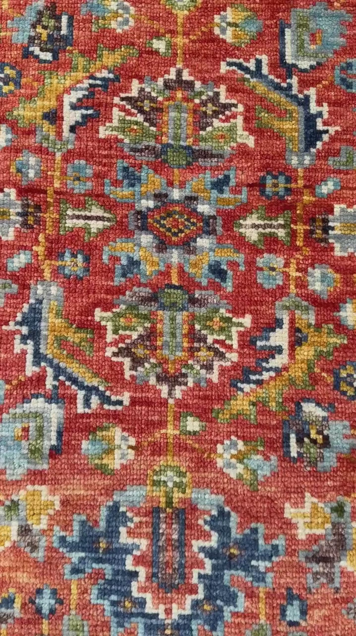 3x5 ft. Bohemian Turkish Oushak Rug, Hand Knotted Contemporary Carpet