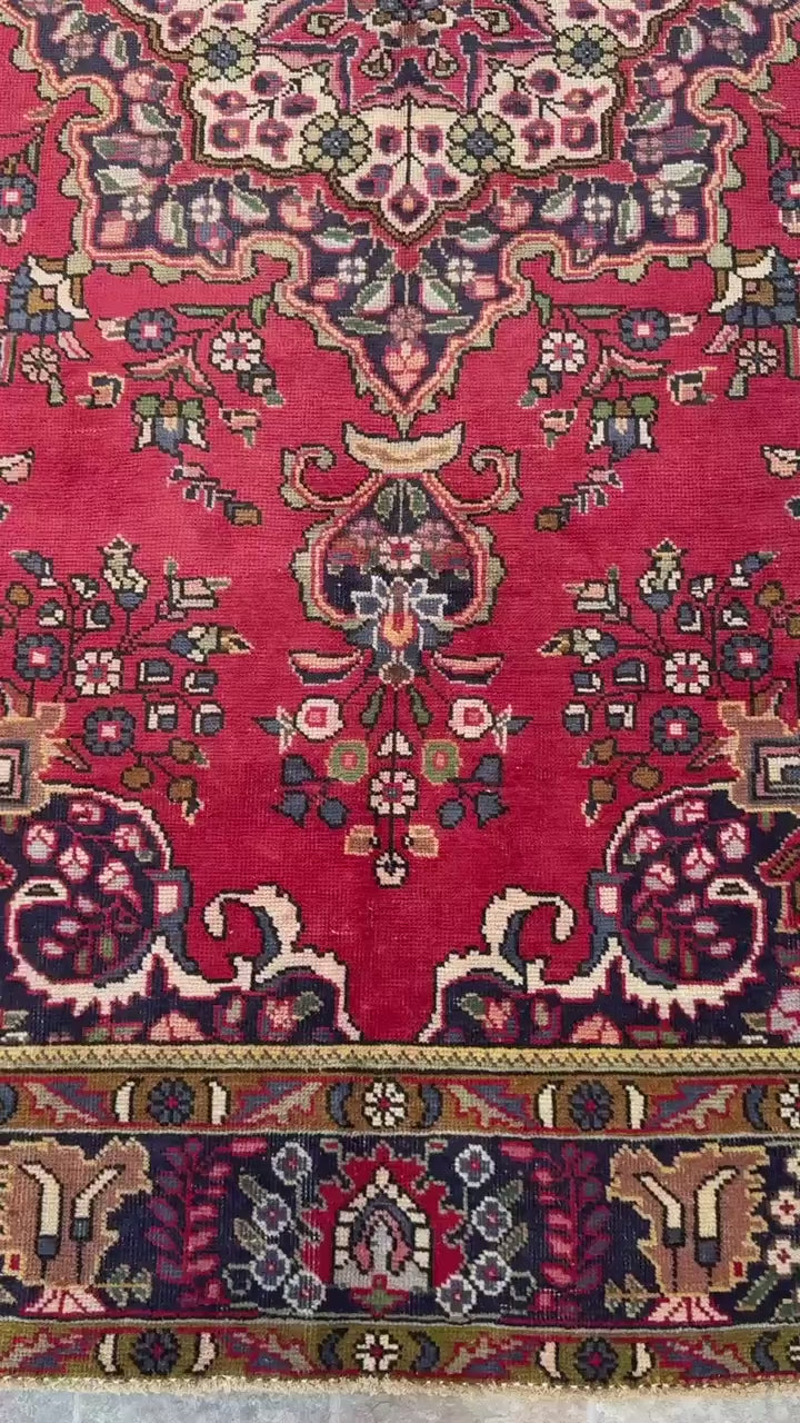 6x9 ft Vintage 1930s Adana Tribal Rug: Hand-Knotted Wool Carpet