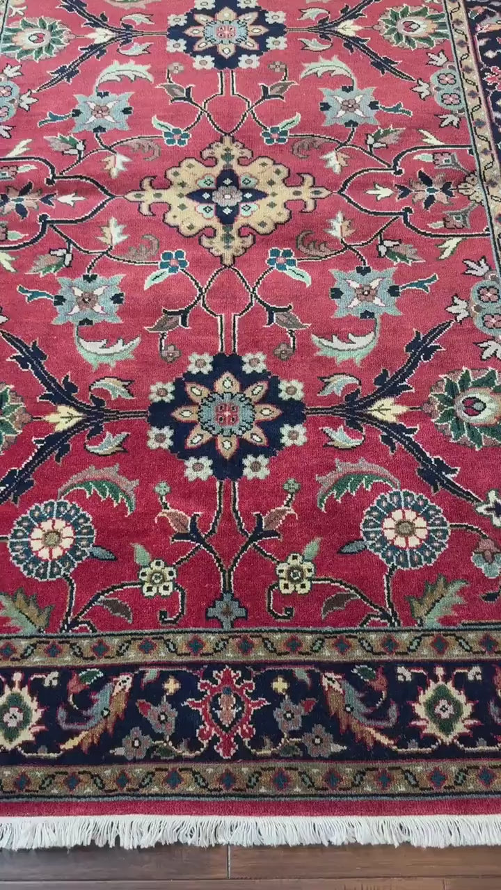 4x6 ft Mint Sarouk Rug: Hand Knotted Wool, Vegetable Dye