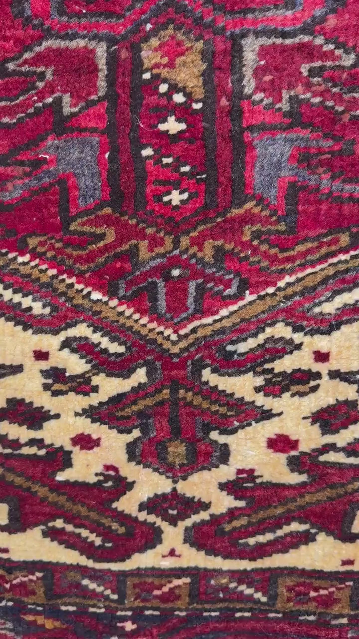 9x12.5 ft Tribal Anatolian Geometric 1930s Vintage Rug: Hand Knotted Wool Carpet, Oriental Large Area Rug