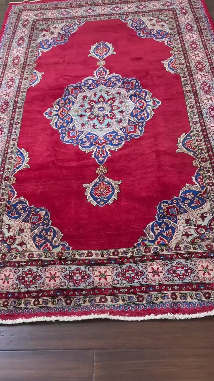 7x4 ft 1960s Amazing Hand Knotted Vintage Traditional Agra Wool Area Rug
