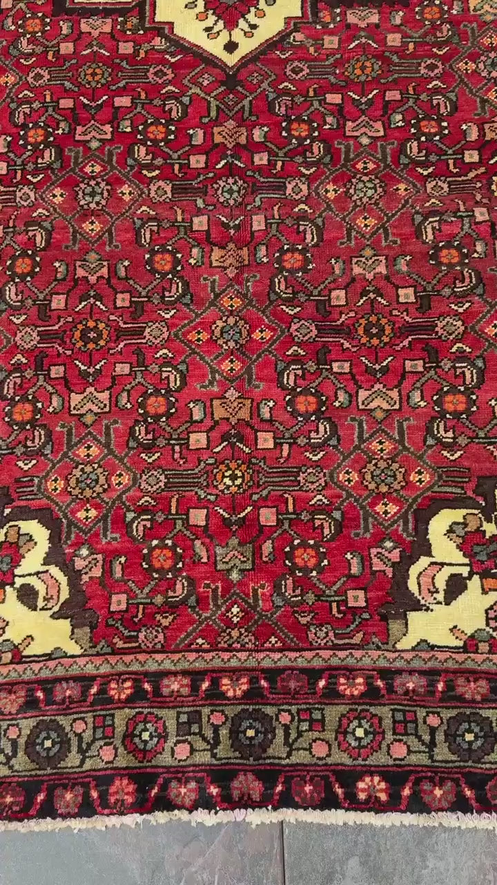 5x10 ft Vintage Anatolian Rug: 1930s Hand-Knotted Wool Carpet