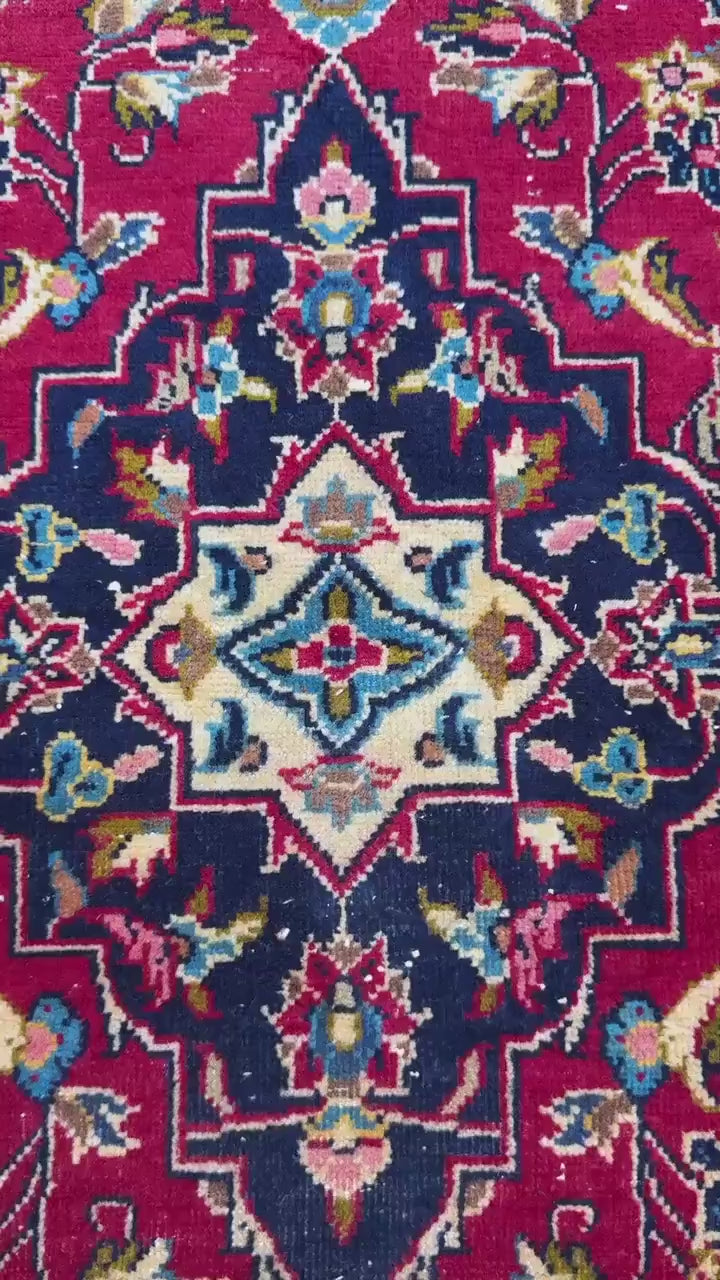 3x4 ft Vintage Wool Rug: 1930s Hand-Knotted Geometric Farmhouse Accent