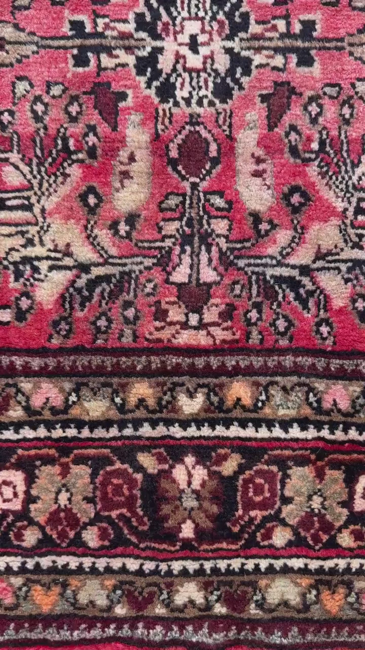 3.5x9.1 ft Vintage 1930s Rug: Authentic Anatolian Tribal Runner, Hand Knotted Wool Geometric Village Carpet