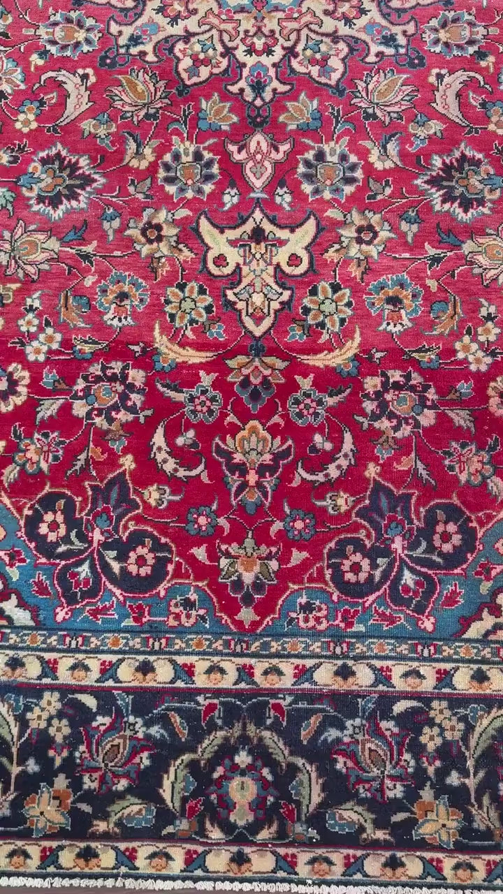 7x12 ft Vintage Anatolian Hand Knotted Geometric Wool Rug