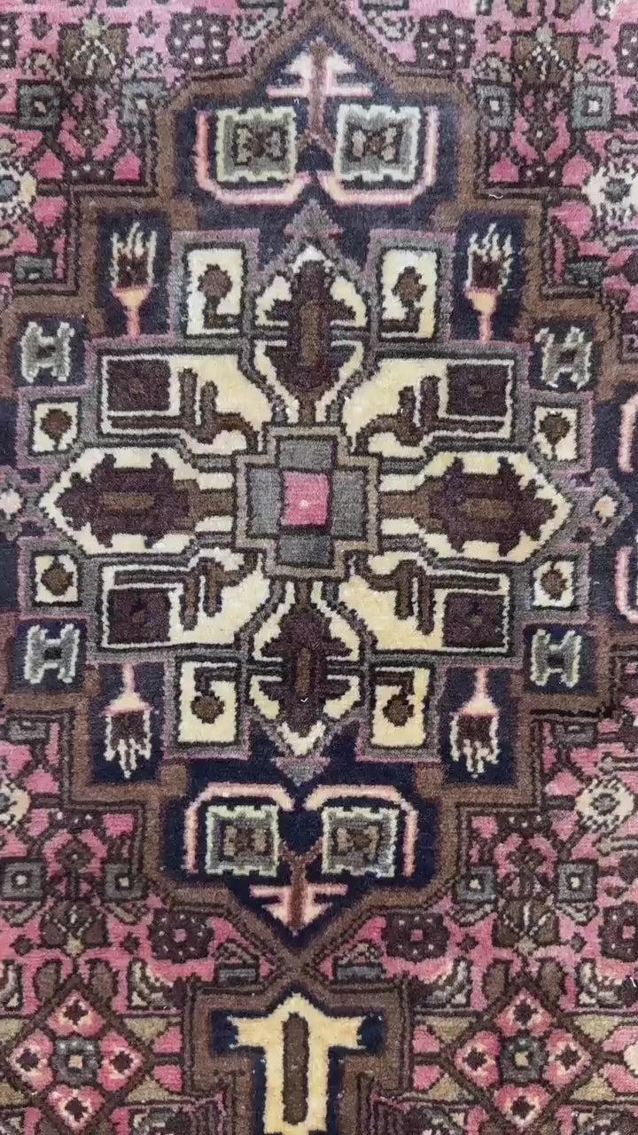 3x5 ft Farmhouse Rug, 1920s Vintage Geometric Wool Carpet, Anatolian Oriental Village Area Rug
