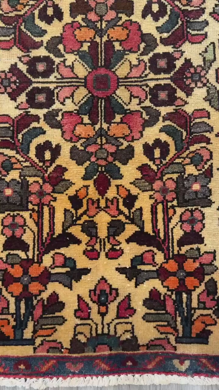 2.1x3.7 ft Vintage 1930s Adana Tribal  Rug, Geometric Wool Carpet, Hand Knotted Oriental Village Accent