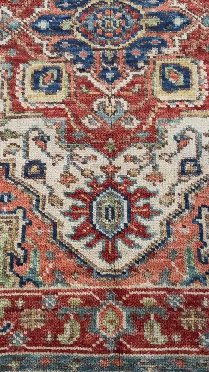 4x6 ft Oushak Bohemian Turkish Rug: Hand Knotted Contemporary Wool Area Rug