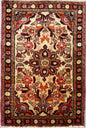 2x3 ft 1960s Kashan Wool Rug: Geometric Vintage Accent Rug