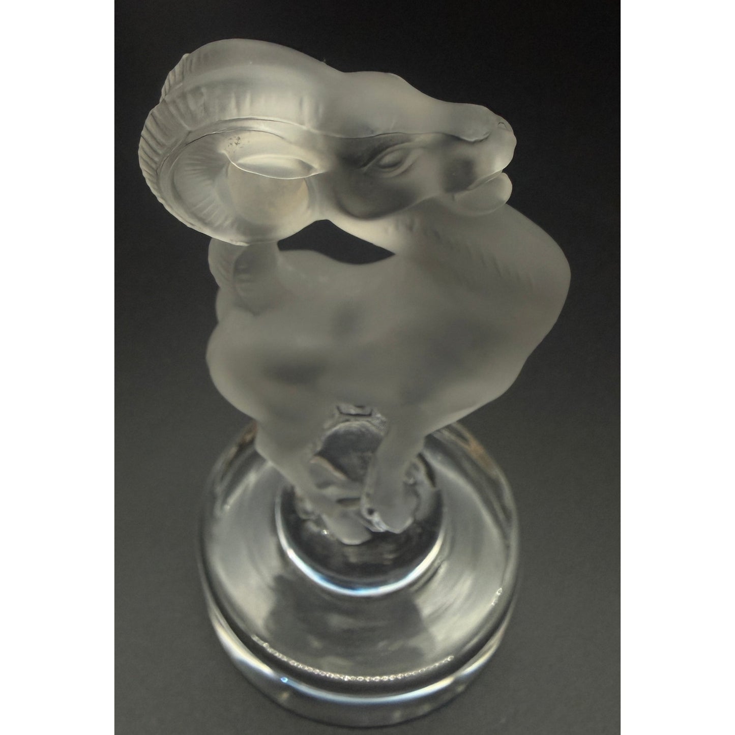 Lalique Crystal Ram Figurine, Frosted Crystal Aries Sculpture, Vintage French Art Glass Animal, Signed Lalique Collectible