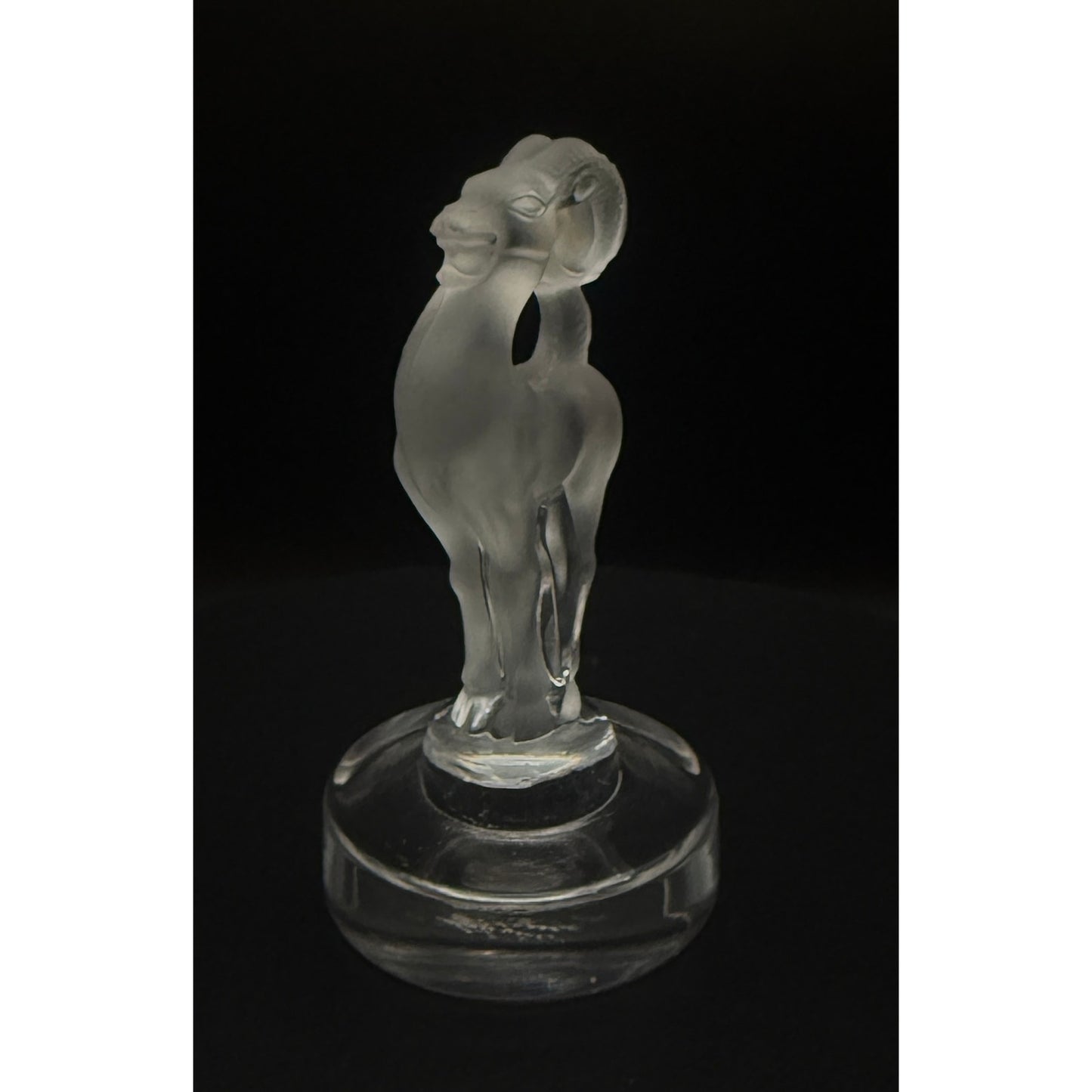Lalique Crystal Ram Figurine, Frosted Crystal Aries Sculpture, Vintage French Art Glass Animal, Signed Lalique Collectible