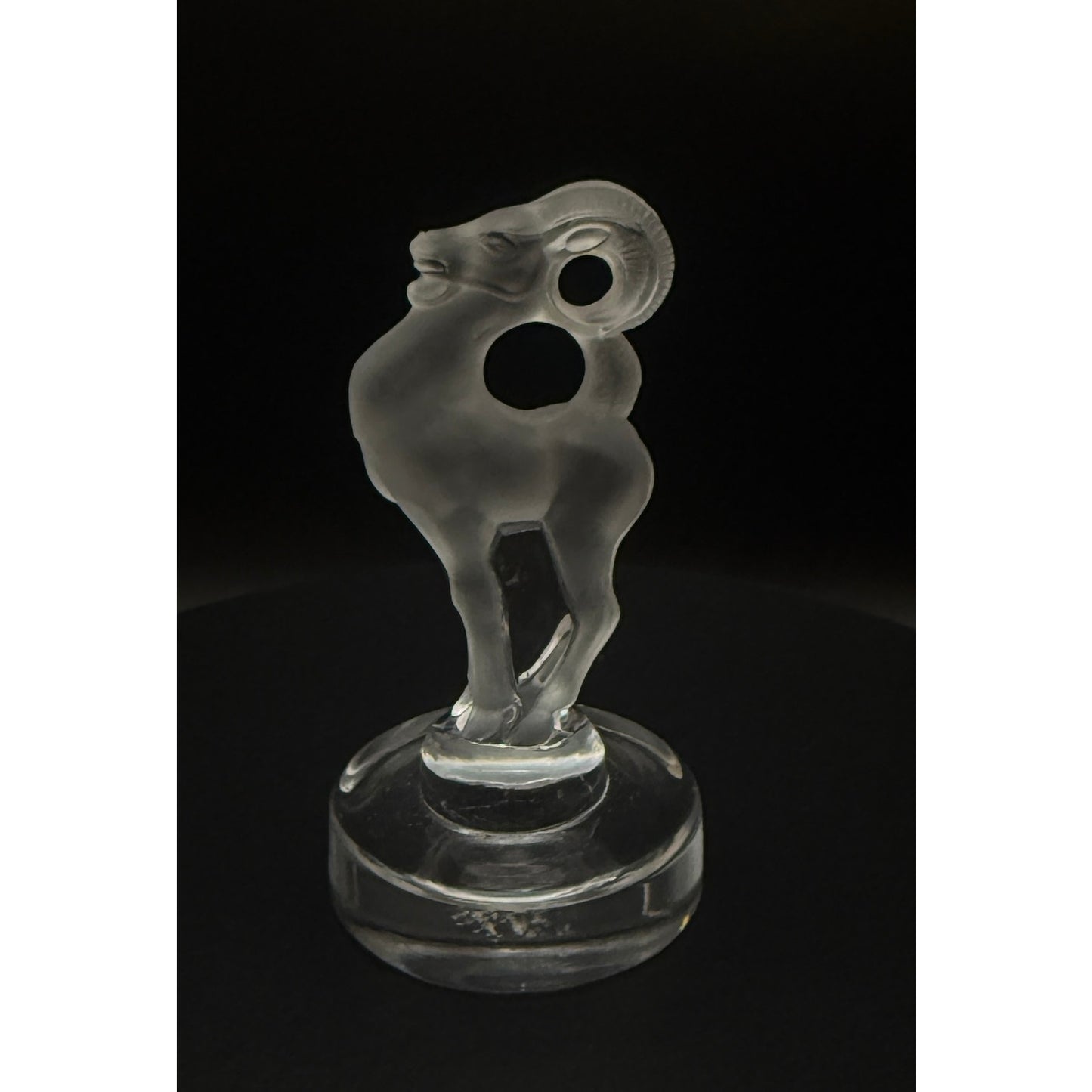 Lalique Crystal Ram Figurine, Frosted Crystal Aries Sculpture, Vintage French Art Glass Animal, Signed Lalique Collectible