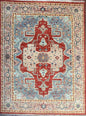 8x10 ft Turkish Heriz Rug: Hand Knotted Wool Oriental Carpet