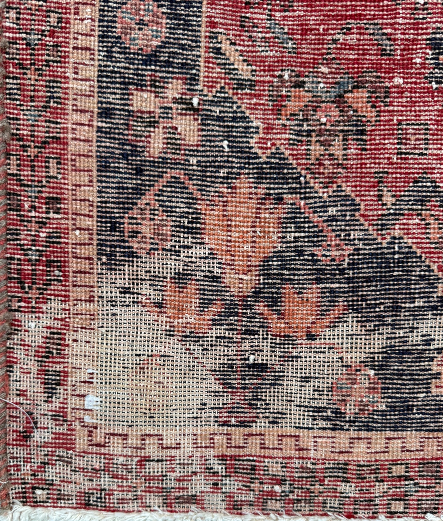Vintage Turkish Anatolian Rug 4.1x5 ft Hand Knotted Wool Tribal Geometric Rug 1960s