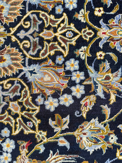 8x12 ft. Signed 1950s Isfahan Rug: Hand Knotted Wool Bohemian Royal Design