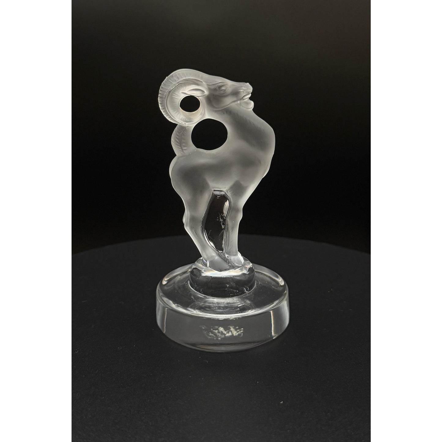 Lalique Crystal Ram Figurine, Frosted Crystal Aries Sculpture, Vintage French Art Glass Animal, Signed Lalique Collectible