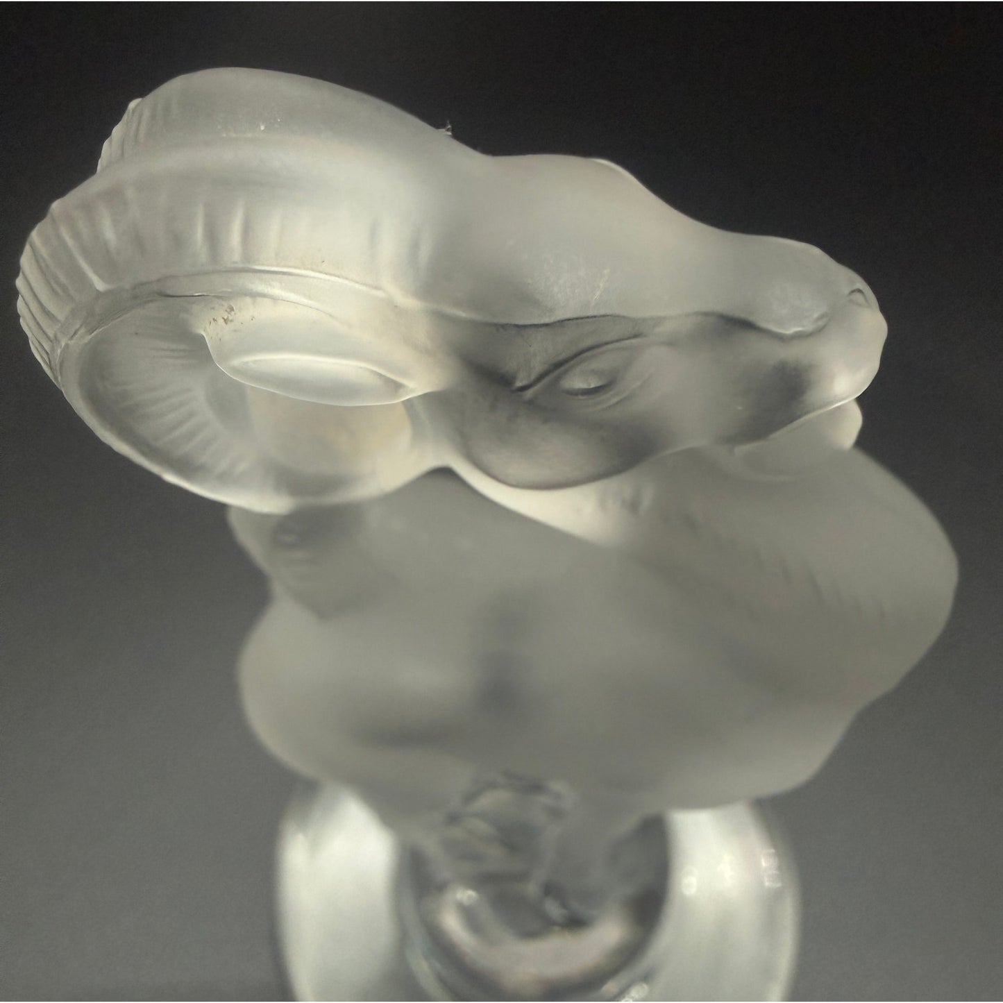 Lalique Crystal Ram Figurine, Frosted Crystal Aries Sculpture, Vintage French Art Glass Animal, Signed Lalique Collectible