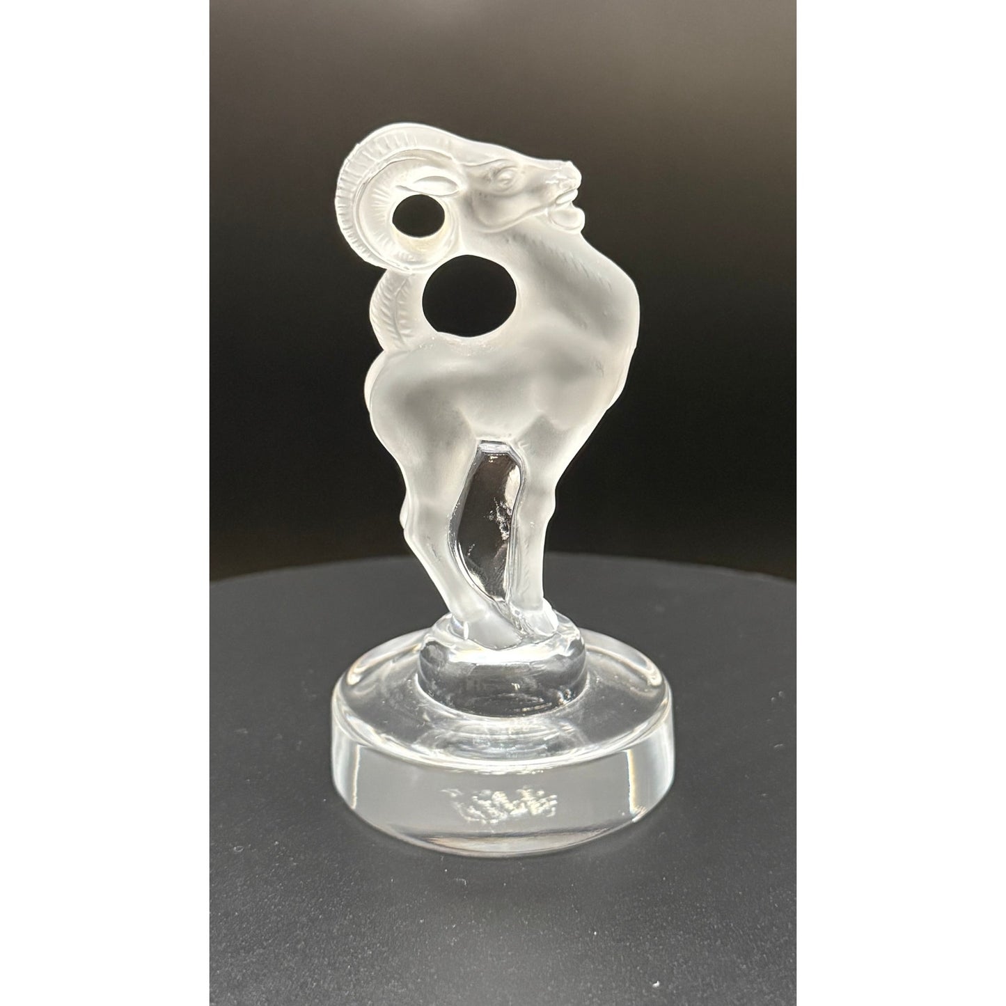 Lalique Crystal Ram Figurine, Frosted Crystal Aries Sculpture, Vintage French Art Glass Animal, Signed Lalique Collectible