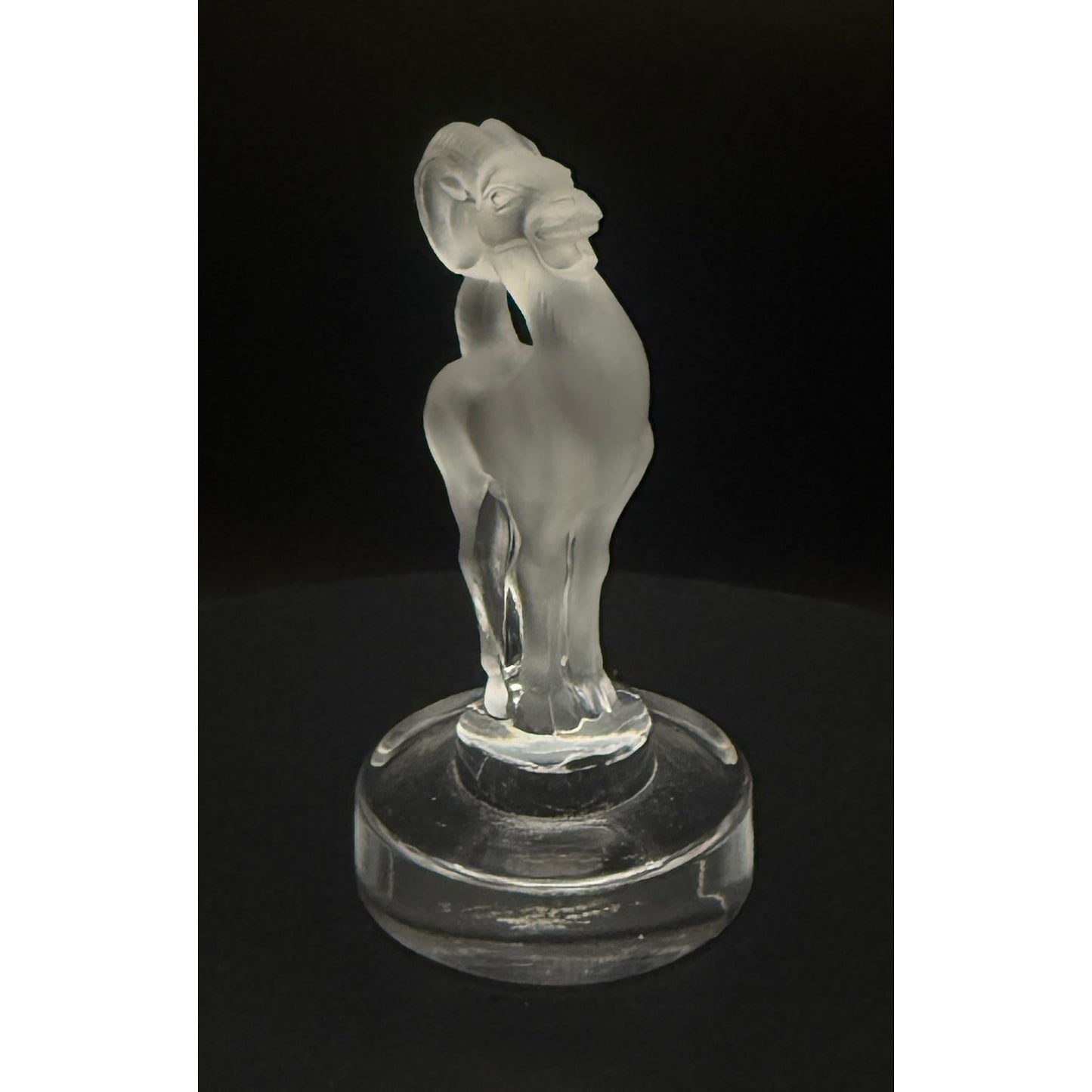 Lalique Crystal Ram Figurine, Frosted Crystal Aries Sculpture, Vintage French Art Glass Animal, Signed Lalique Collectible