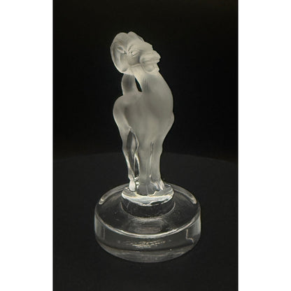Lalique Crystal Ram Figurine, Frosted Crystal Aries Sculpture, Vintage French Art Glass Animal, Signed Lalique Collectible