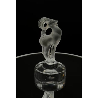 Lalique Crystal Ram Figurine, Frosted Crystal Aries Sculpture, Vintage French Art Glass Animal, Signed Lalique Collectible