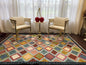 5x8 ft Hand Knotted Kilim Rug: Scandinavian Geometric Wool Flatweave