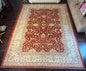 9x12 ft Turkish Tabriz Rug: Hand Knotted Wool Carpet with Rust Floral Design